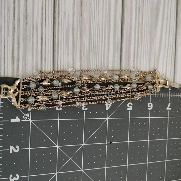 Coro Gold tone Multi Strand Bracelet Beaded - Picture 6 of 8